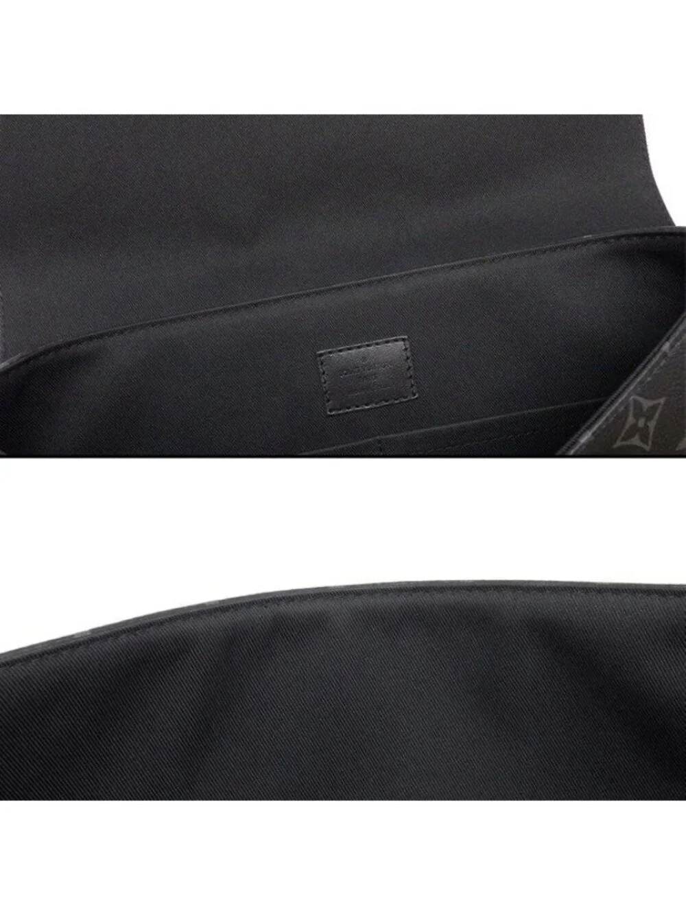 Louis Vuitton Shoulder Bag Saumur Messenger Monogram Eclipse Leather Black